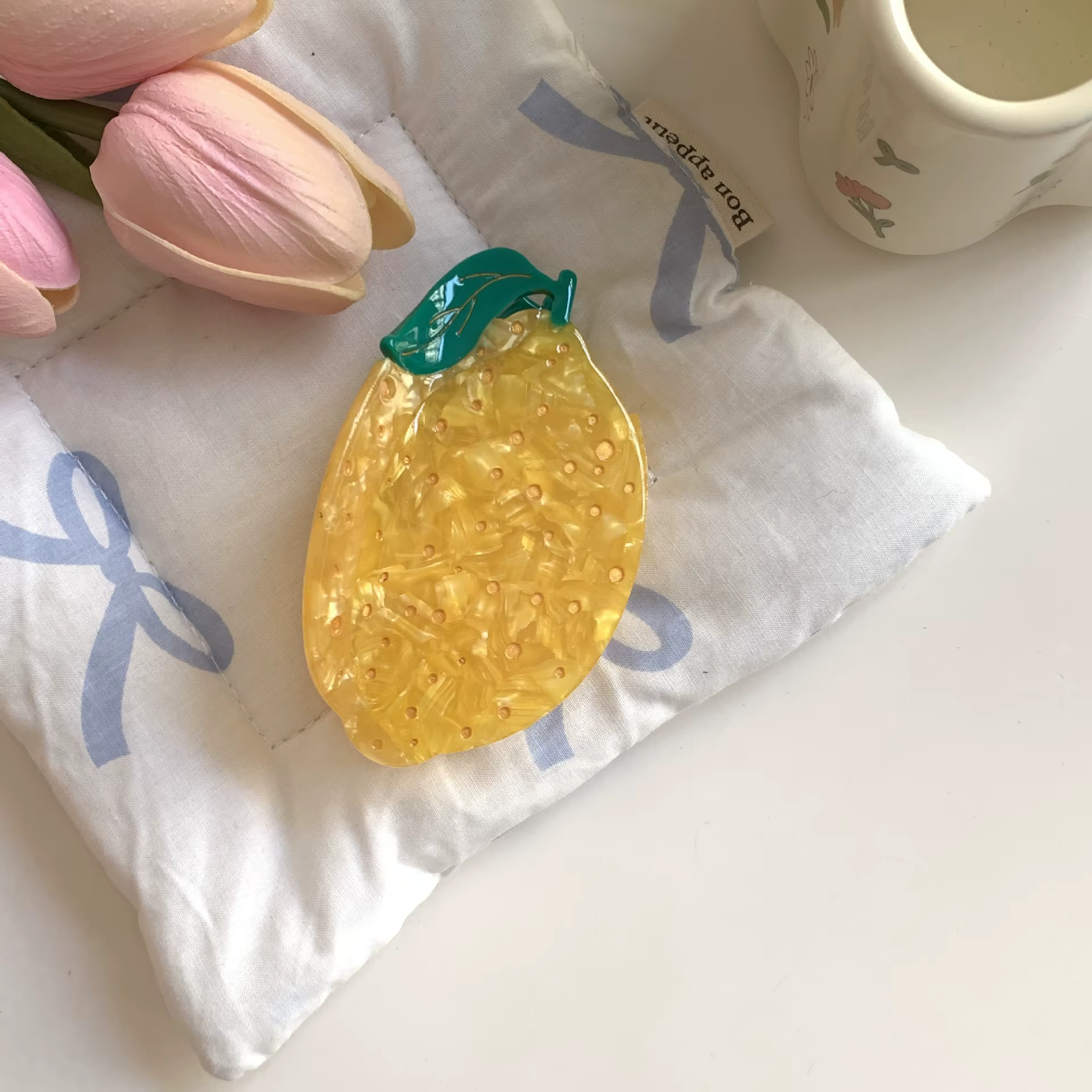 Nouvelle pince à cheveux en acétate motif fruits d'été mignons (fraise, citron, banane, cerises) pou