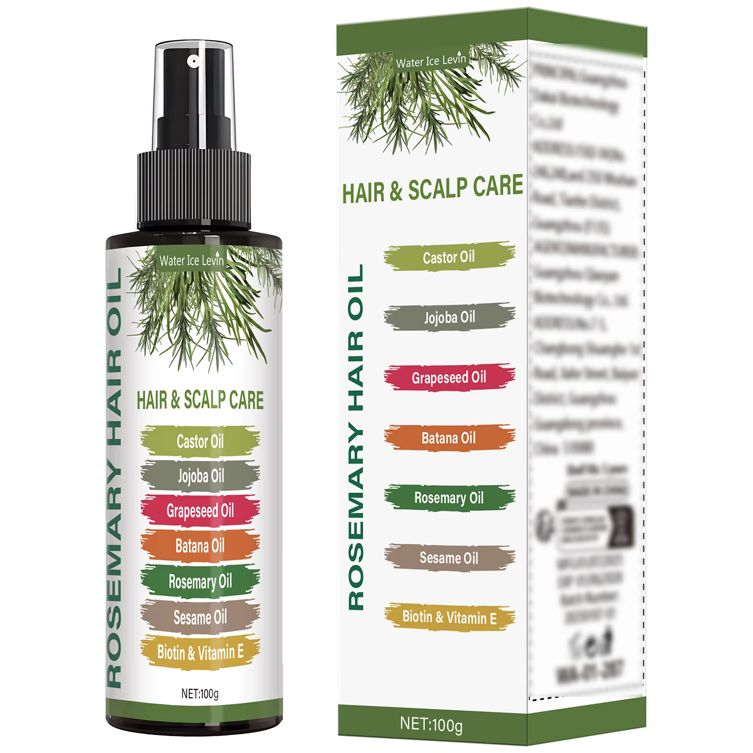Gel capillaire à la rosemaine qui utilise l'huile de rosemaine, l'huile de menthe poivrée et l'extra