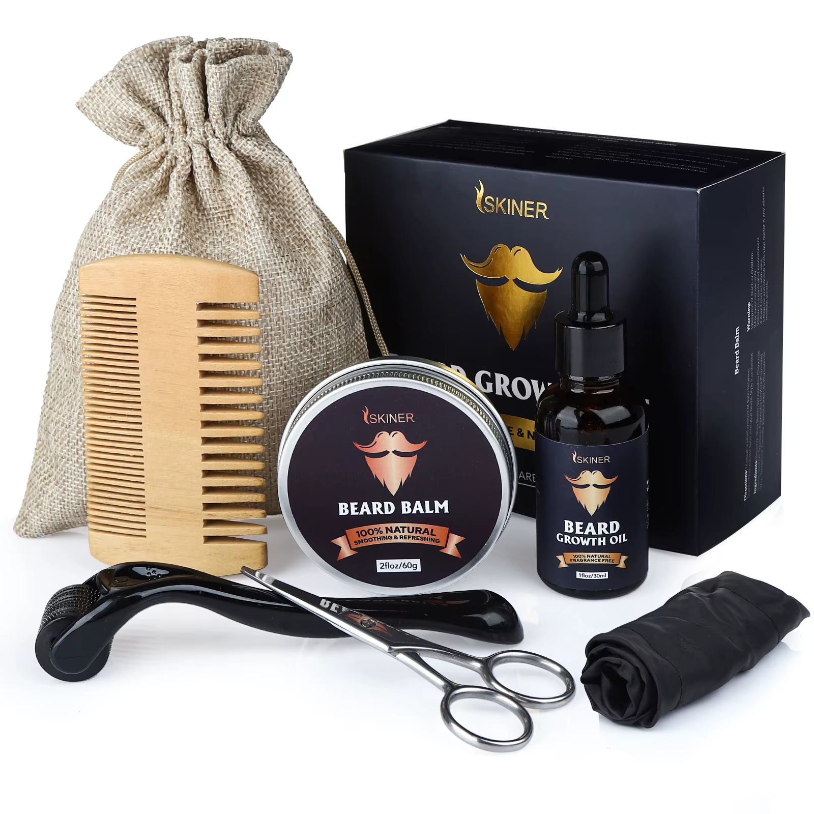 Kits de croissance de barbe pour hommes, rehausseur professionnel de croissance des poils du visage,