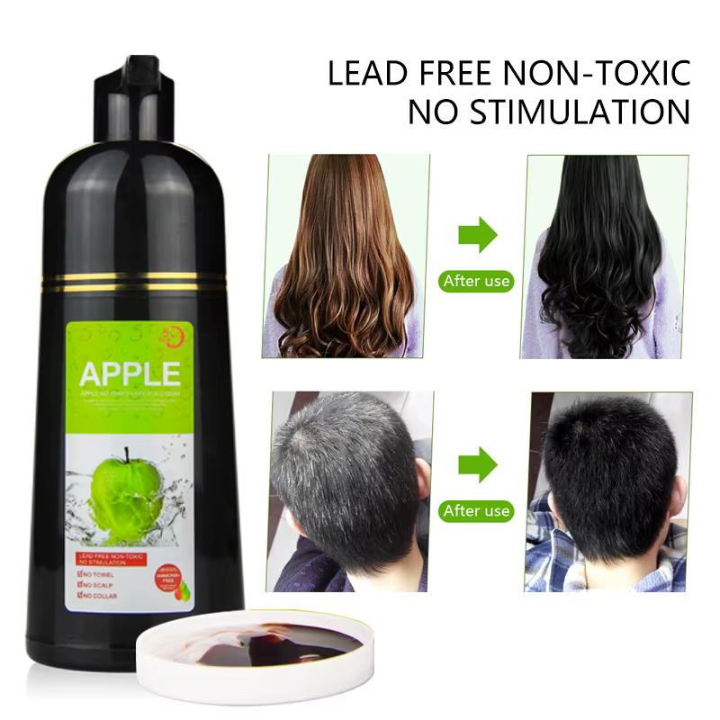 Shampoing colorant pour cheveux à base d'extrait de fruits sans ammoniaque, coloration naturelle des