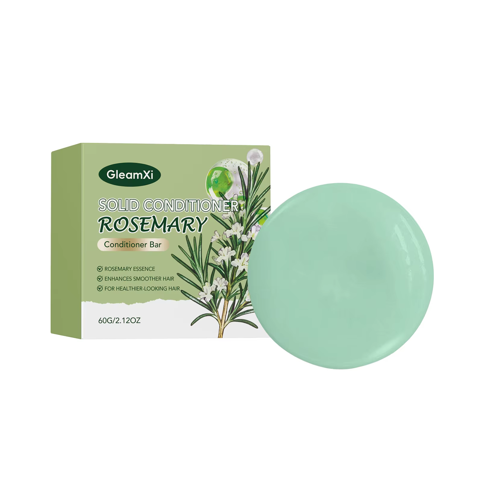 Gleamxi Barre de Conditionneur Solide au Romarin pour des Cheveux Plus Lisses et Plus Brillants, Ant