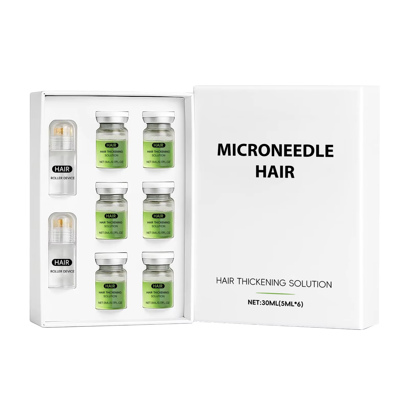 Kit de repousse des cheveux par micro-aiguilles, solution nourrissante pour le cuir chevelu, sérum p