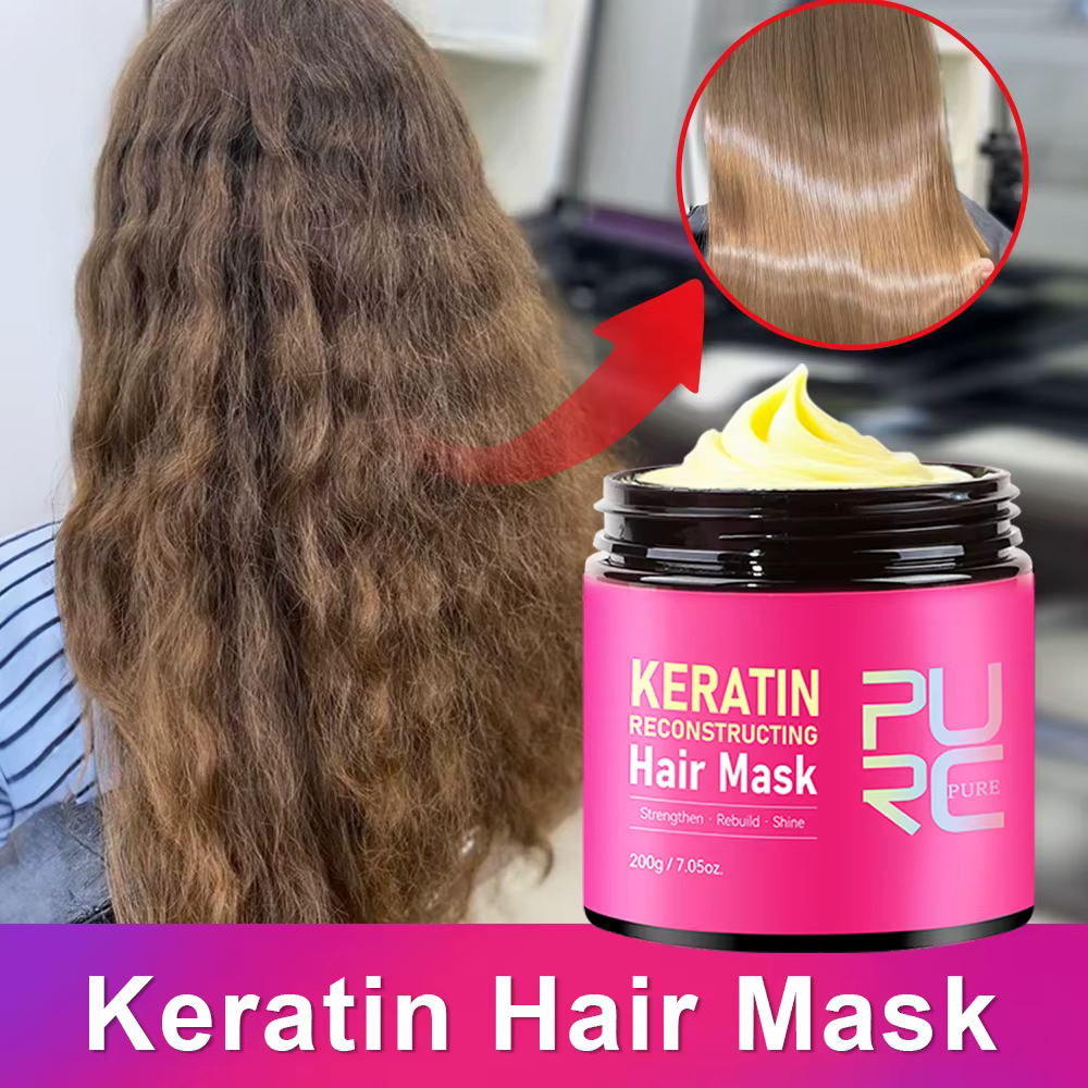 PURC Double kératine masque capillaire professionnel lissant brillant cheveux kératine crème lissant