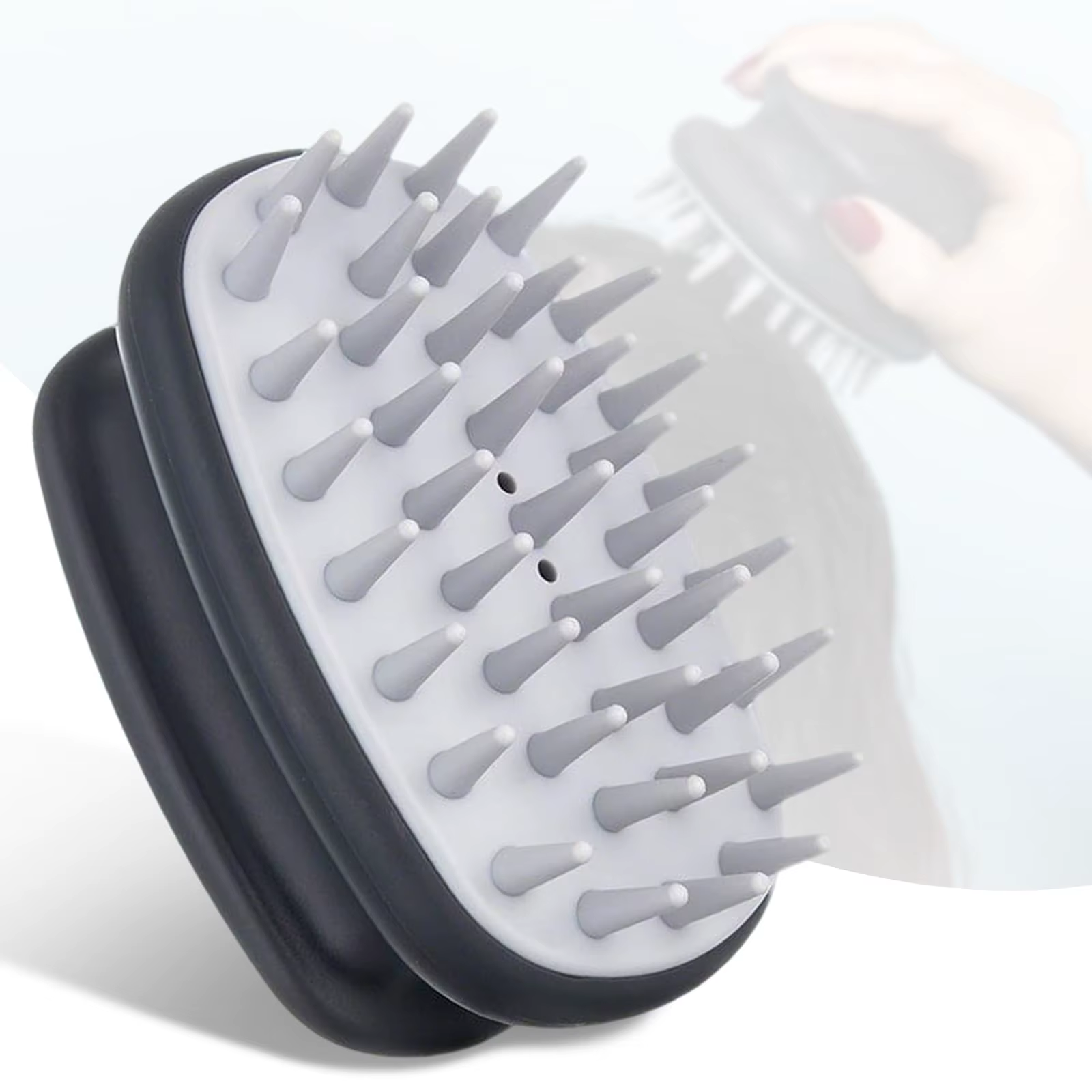 Brosse de massage du cuir chevelu pour le shampoing - Poils en silicone doux pour la croissance des 