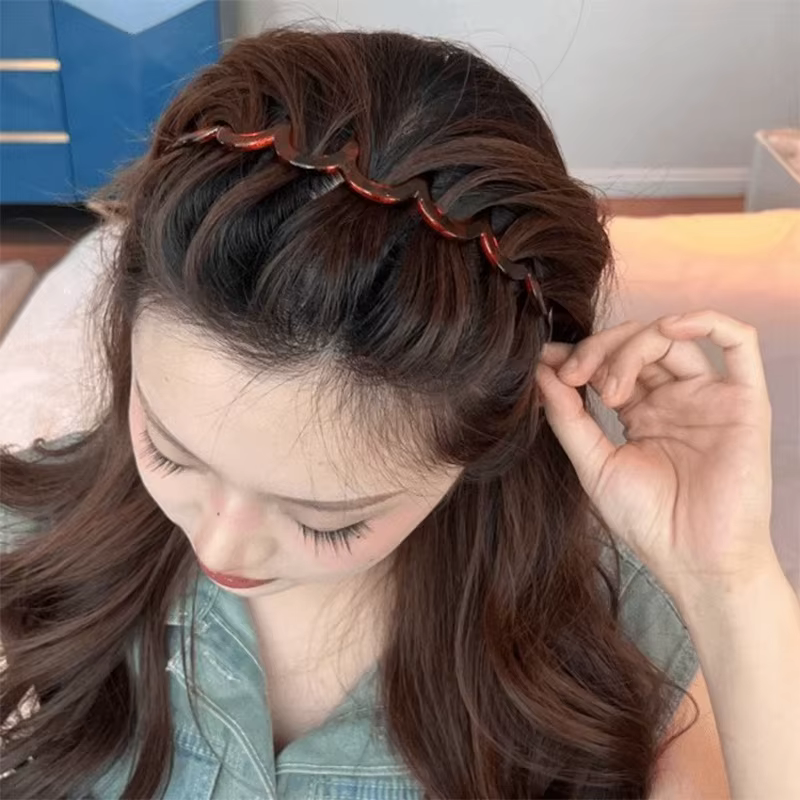 Femmes coréennes peigne à cheveux bandeau en plastique U forme cerceaux de cheveux dents fixes antid