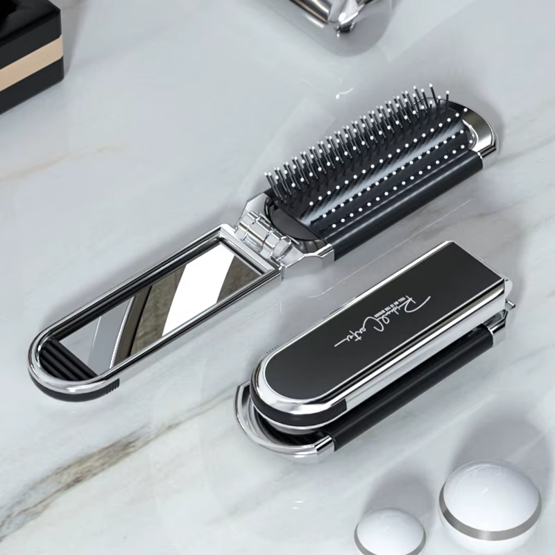 Mini brosse à cheveux pliante, peigne de Massage de la tête, antistatique, Portable, brosse à cheveu
