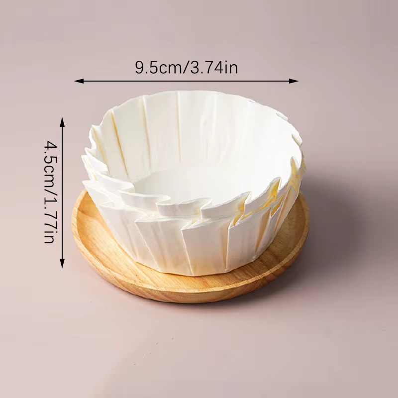 Moule en papier pliable pour gâteau au fromage basque, papier de cuisson, huile de cuisson, bord ver