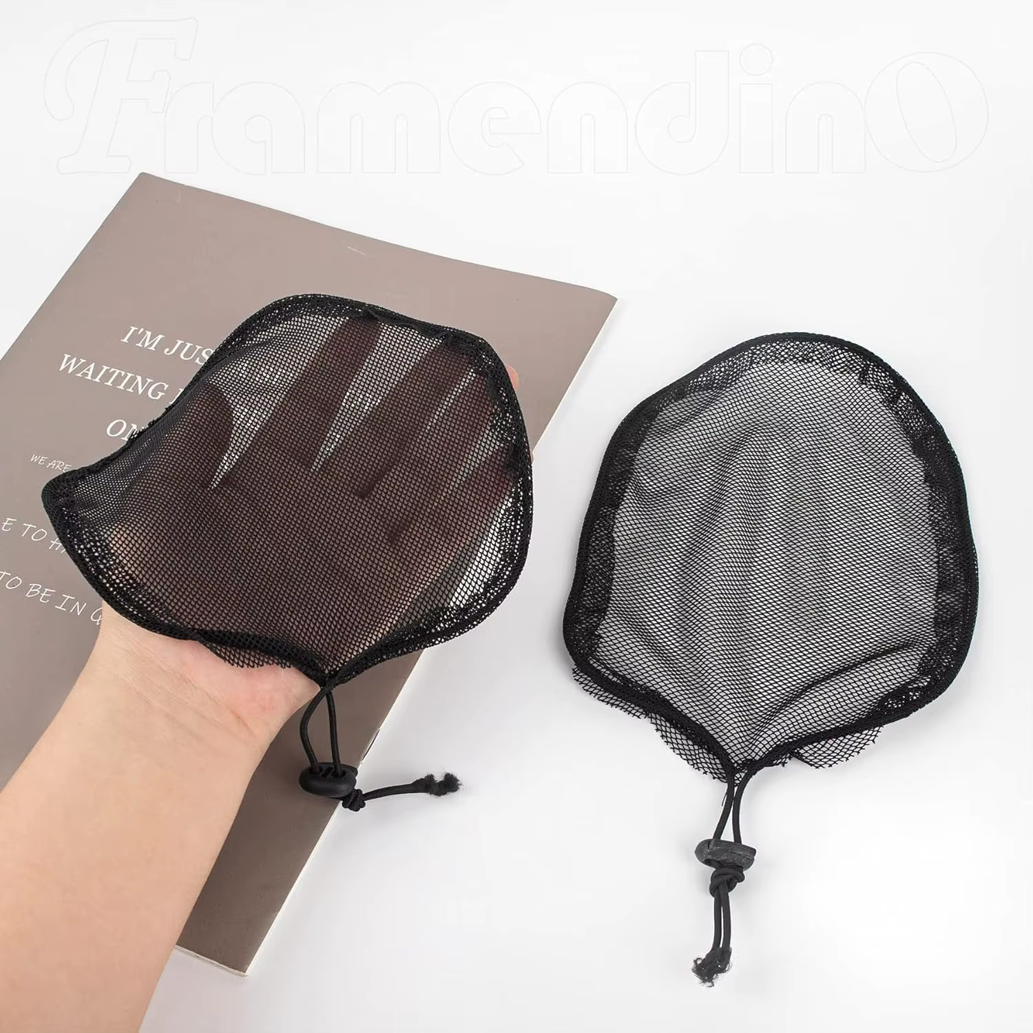 Filet de tissage noir, 5 pièces, cordon élastique, queue de cheval avec 3 Clips en maille pour la fa