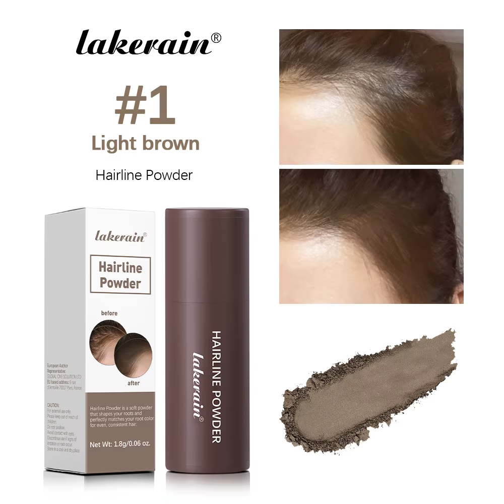 Lakerain – poudre fine pour cheveux et sourcils, modification naturelle, tenue longue durée, impermé
