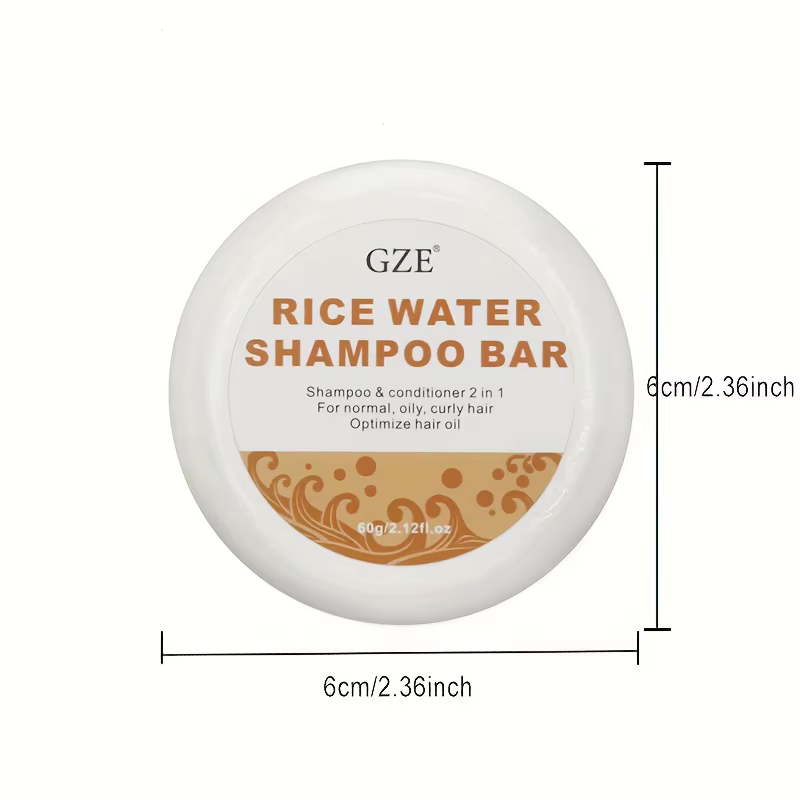 GZE – shampoing à l'eau de riz, barre de savon et pulpe brute de riz, après-shampooing solide pour l