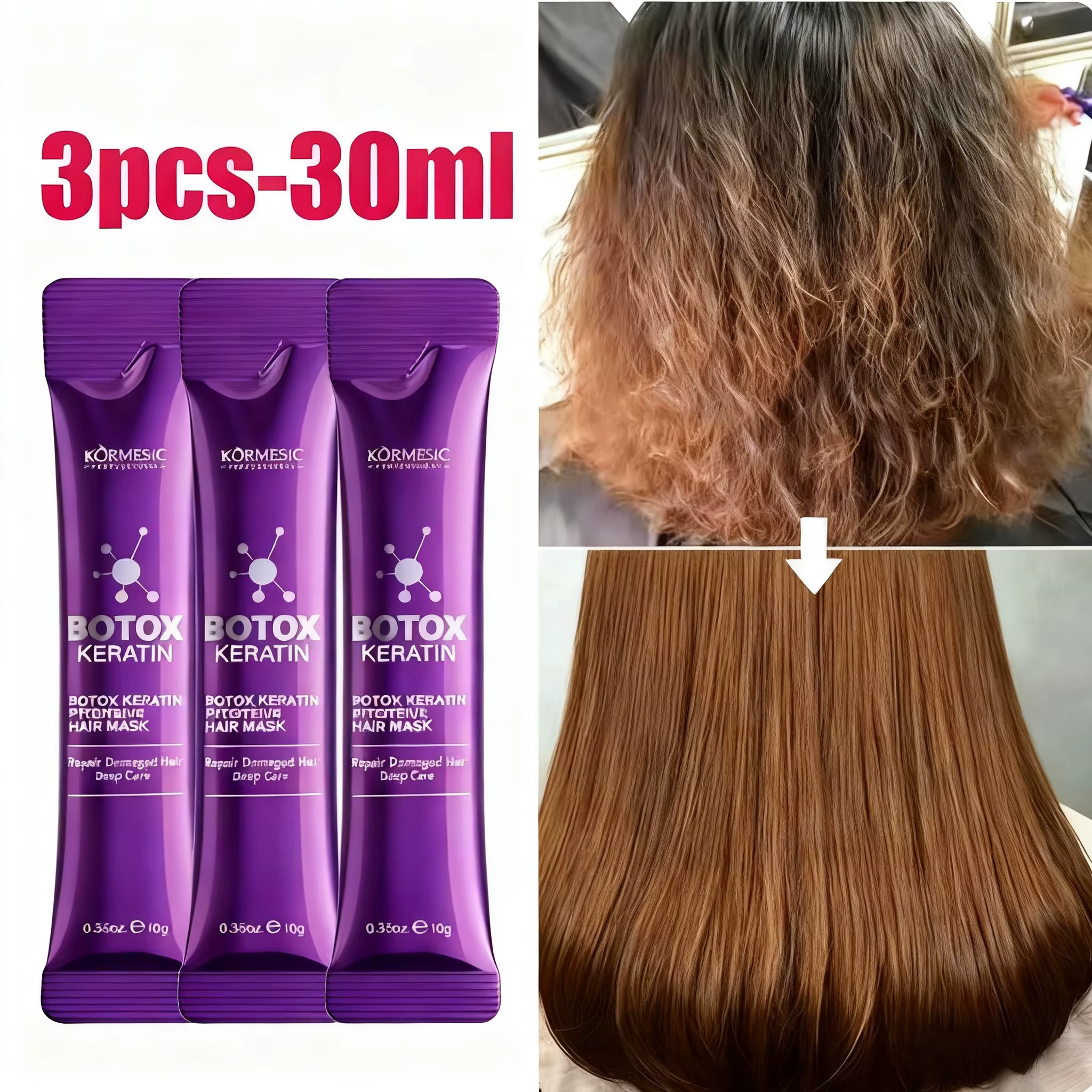 Masque capillaire à la kératine, réparation en 5 secondes, cheveux crépus endommagés, doux, lisse, b