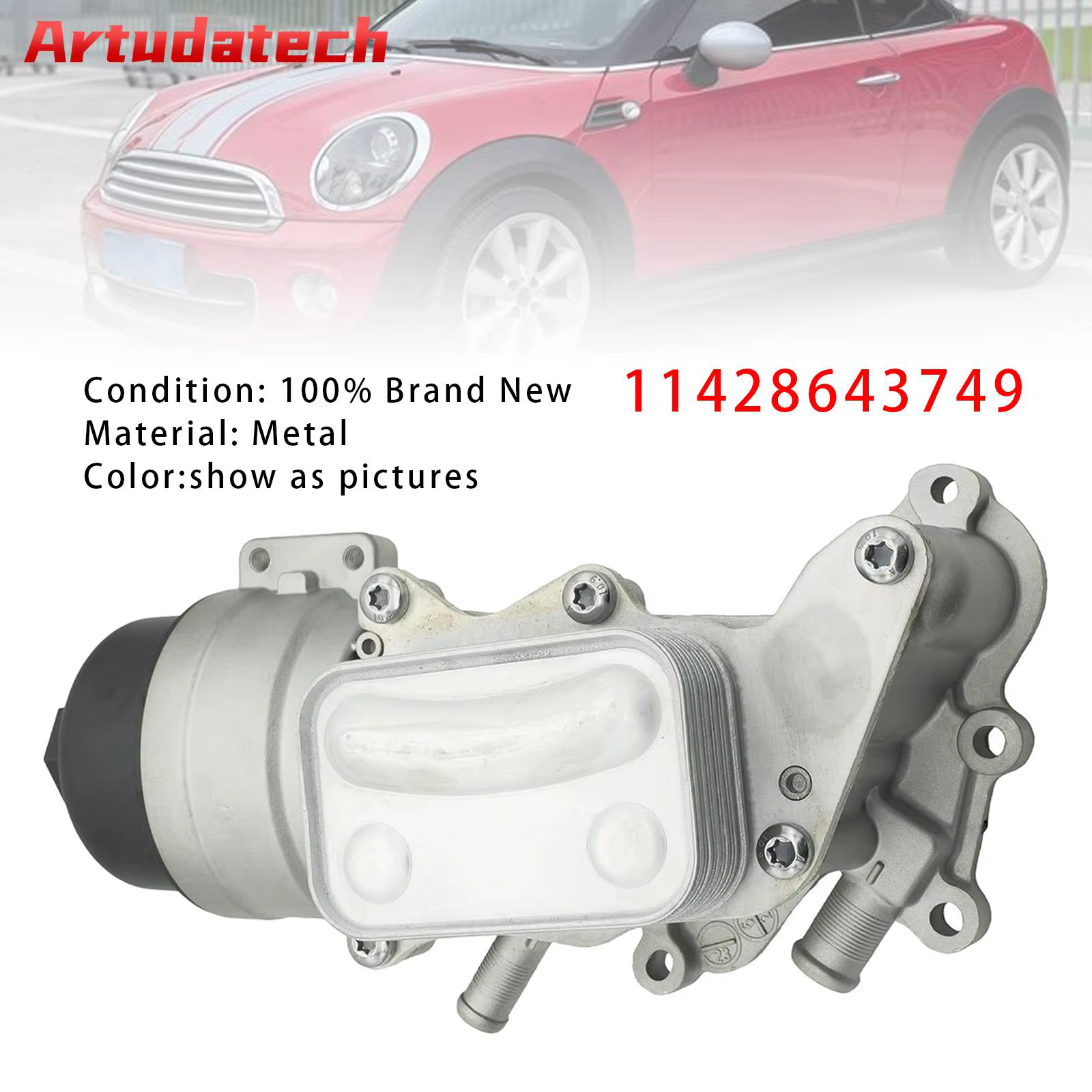 Artudatech – boîtier de filtre à huile moteur 11428643749 pour Mini Cooper 1,6l L4 2007 – 2012