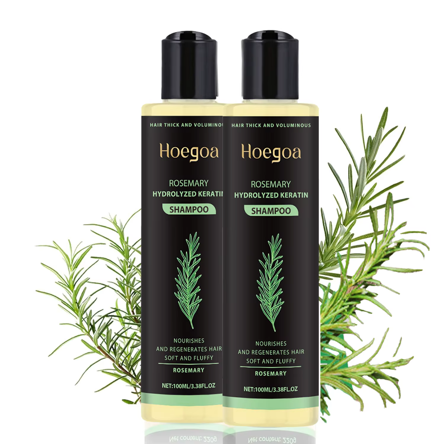 Shampoing naturel au romarin pour cheveux, 100ML, réduit la perte de cheveux, propre, les pellicules