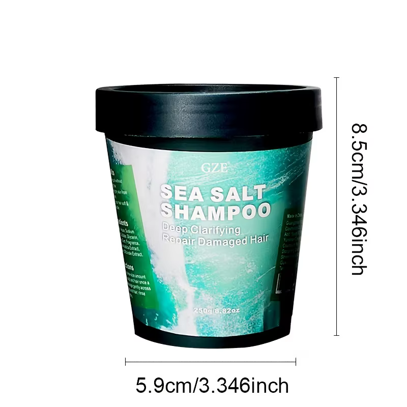 Shampoing au sel de mer GZE pour cheveux, clarifiant en profondeur, nettoie le cuir chevelu et régén
