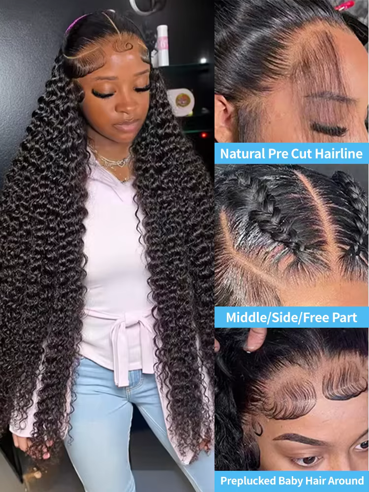 250% pré-coupé lâche vague profonde perruques 7x5 13x4 sans colle perruque cheveux humains prêt à po