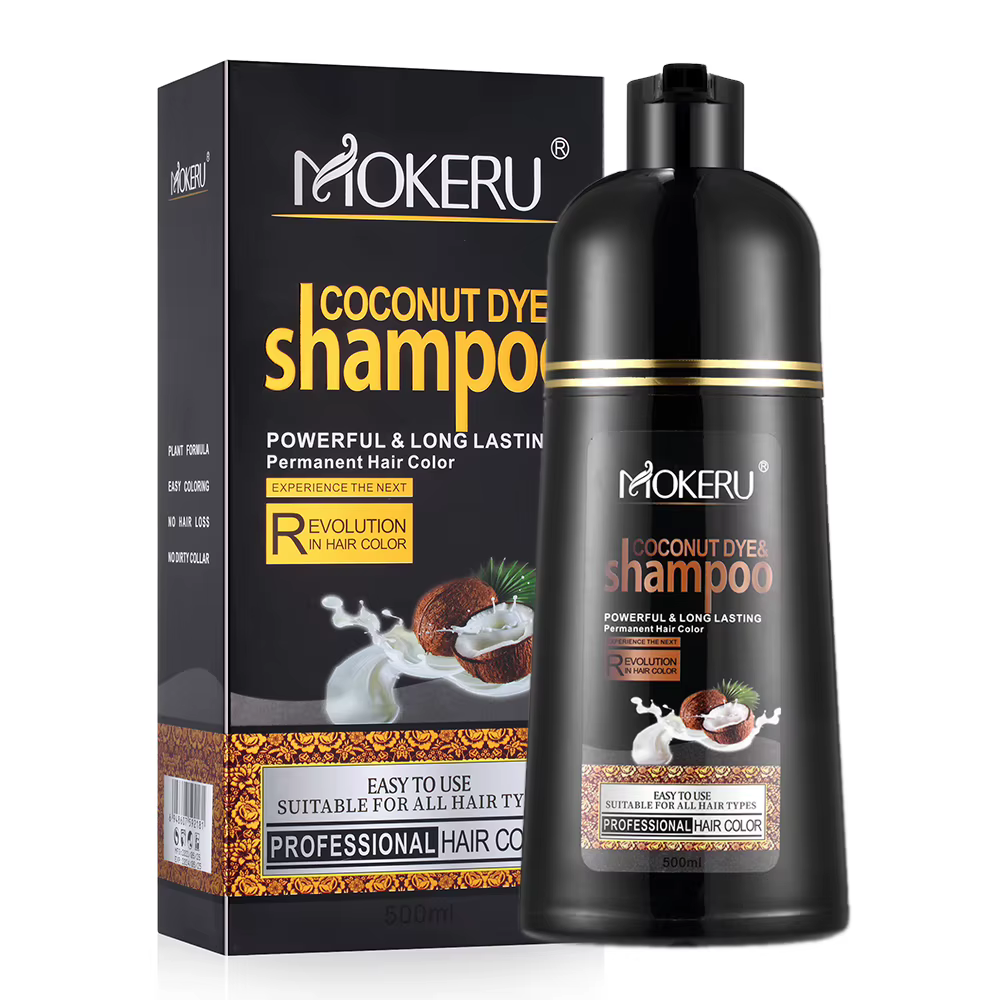 Mokeru-Shampooing colorant 3 en 1, longue durée en continu, cheveux, femmes et hommes