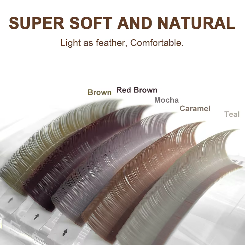 NATUHANA Extension de cils couleur Caramel individuel Faux vison couleur Faux cils marron sarcelle m