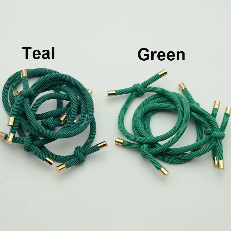 30 pièces 5mm cordons sergé noués bandes de cheveux élastiques casquettes dorées attaches de cheveux