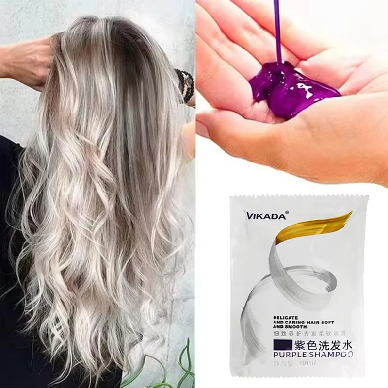 Shampoing violet fixateur de couleur, 300Ml, couverture de couleur grise, estompe les cheveux jaunes