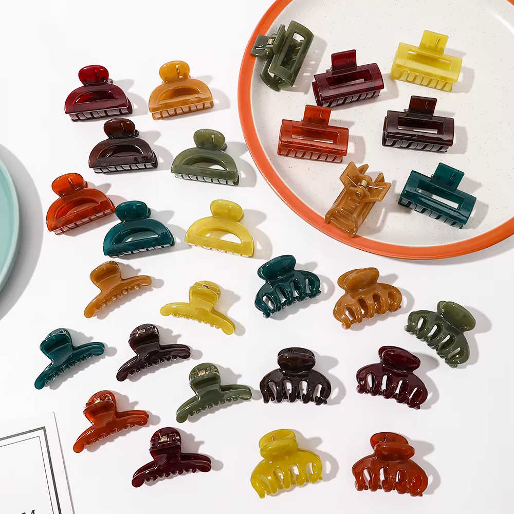 Pince à Cheveux en Forme de Petite Géométrie, Barrettes pour Femmes et Bol, Accessoires de Sauna, Ve