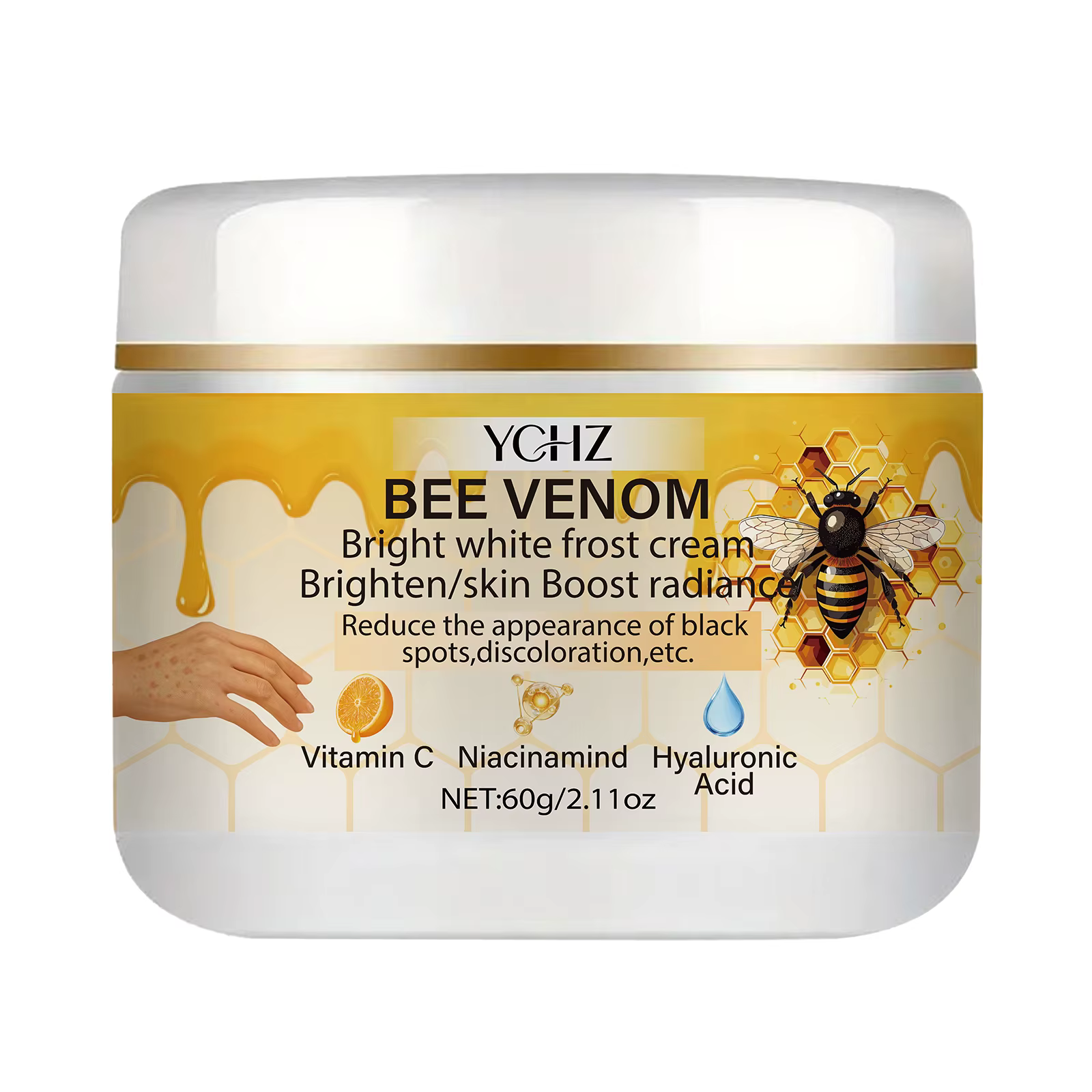 Crème éclaircissante au venin d'abeille, unifie le teint, élimine les taches brunes et le teint tern