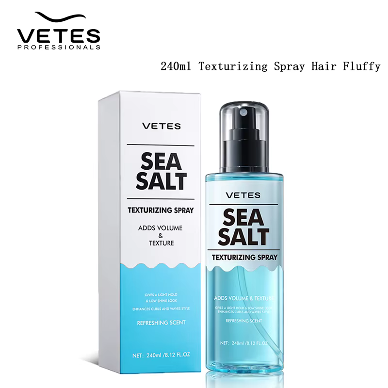 VETES Spray Cheveux Secs 240ml – Spray Texturisant Instantané Effet Volume et Épaisseur au Sel Marin
