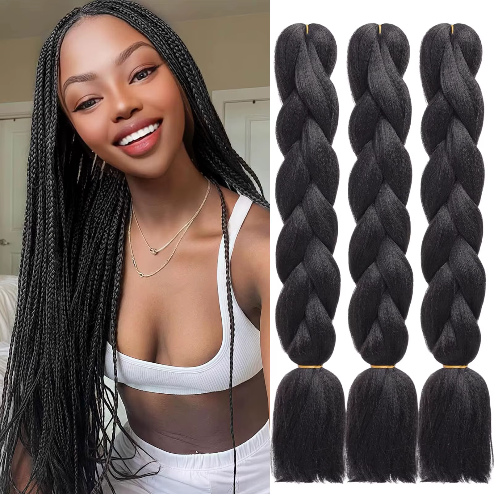 Synthétique 1 pièces 24 pouces 100g tressage cheveux boîte tresses coloré torsion tressage Extension