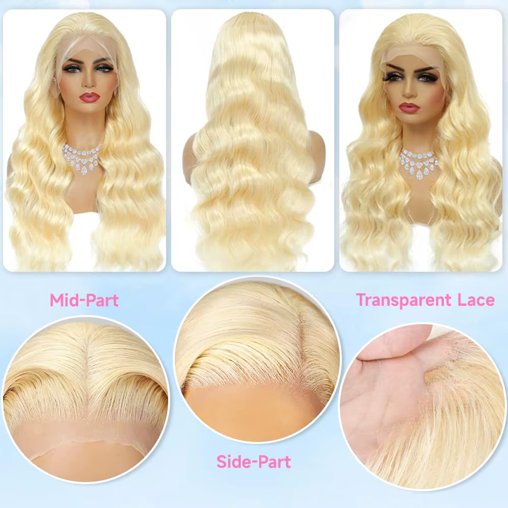 613 perruque avant en dentelle cheveux humains 13x6 perruques de cheveux humains blonds 250% densité