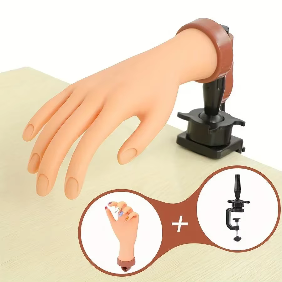 1 ensemble de faux mains pour Nail Art, Flexible, souple, réglable, en plastique, modèle prothétique