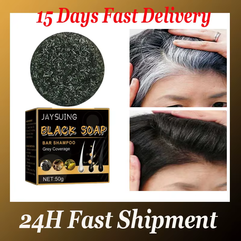Shampoing magique blanc pour cheveux noirs, savon de couleur naturelle, restauration de la barbe gri