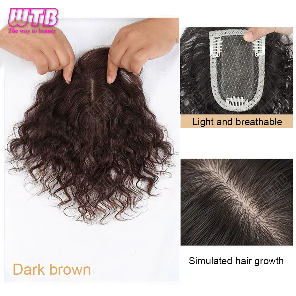 Extension capillaire synthétique à Clip, postiche toupet courte bouclée pour femmes avec cheveux ami