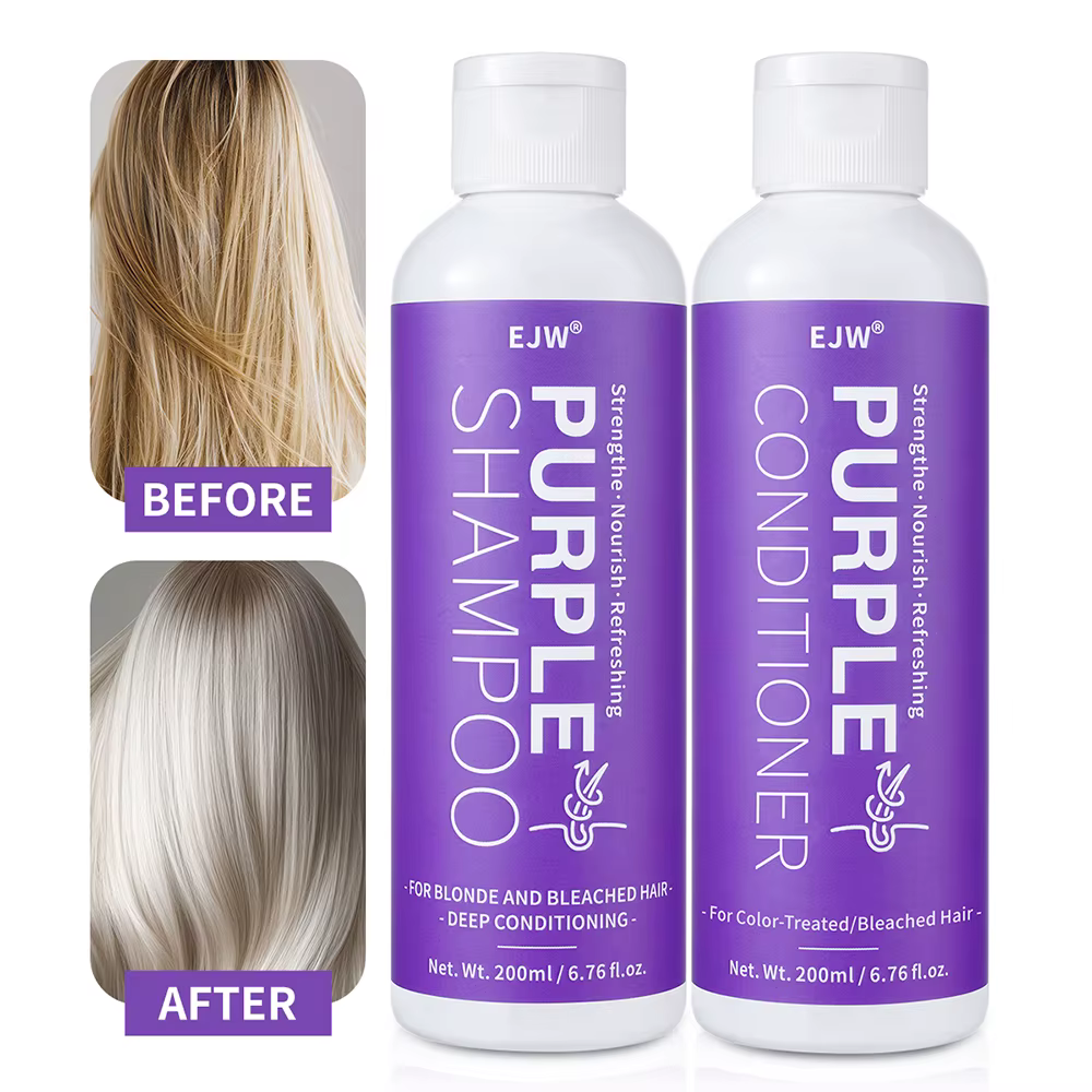 Ensemble shampoing et après-shampooing violet pour blond, gris - Cheveux traités de couleur - Infusé