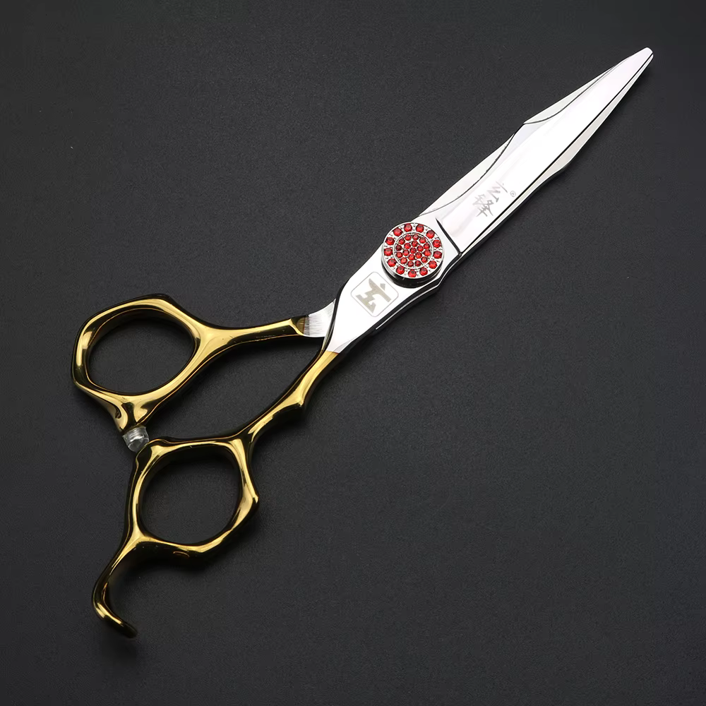 XUANFENG ciseaux à cheveux de processus CNC de 6 pouces, vis rubis, ciseaux de coupe de coiffeur et