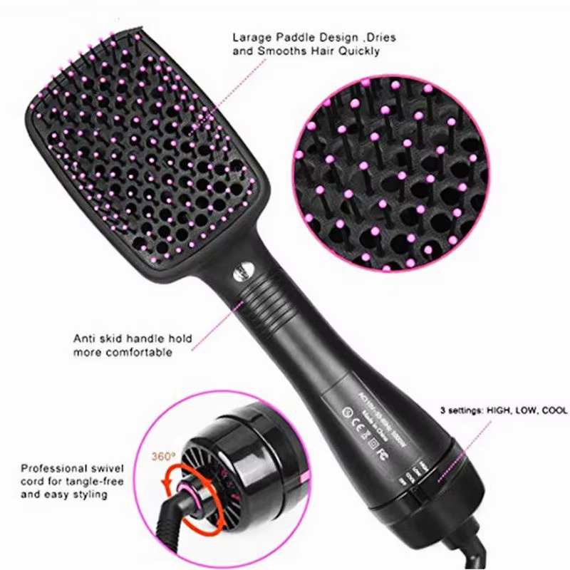 Sèche-cheveux brosse à Air chaud Styler et volumateur lisseur de cheveux bigoudi peigne rouleau une