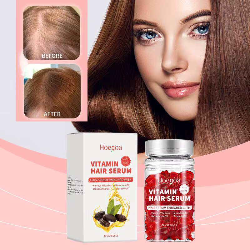Capsules de sérum capillaire vitaminé : favorise la repousse, contrôle le sébum, prévient la chute, 