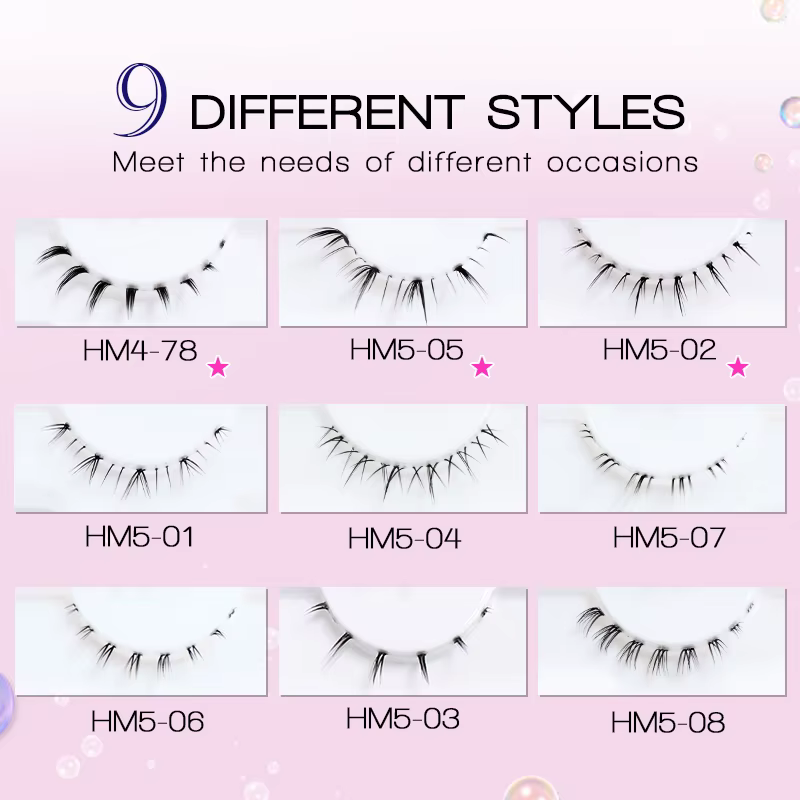 10 paires de cils inférieurs Pack sous les cils cils inférieurs doux 100% bande transparente faite à