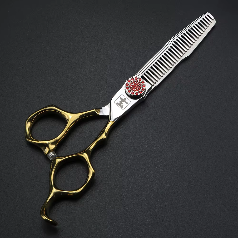 XUANFENG ciseaux à cheveux de processus CNC de 6 pouces, vis rubis, ciseaux de coupe de coiffeur et