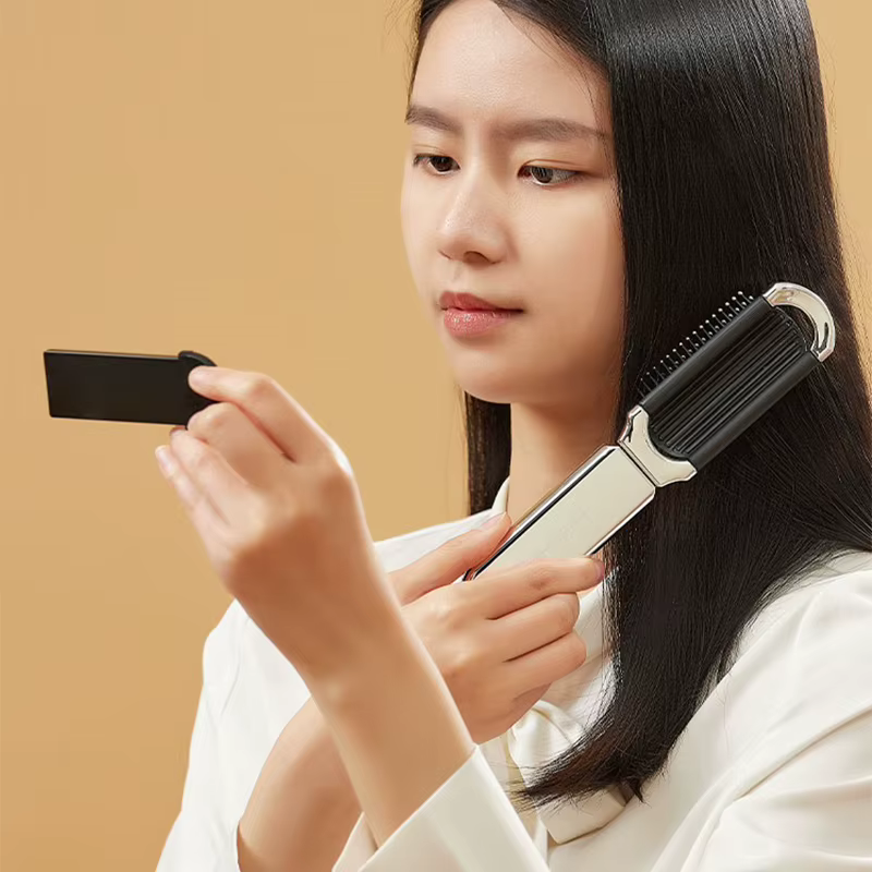 Mini brosse à cheveux pliante, peigne de Massage de la tête, antistatique, Portable, brosse à cheveu