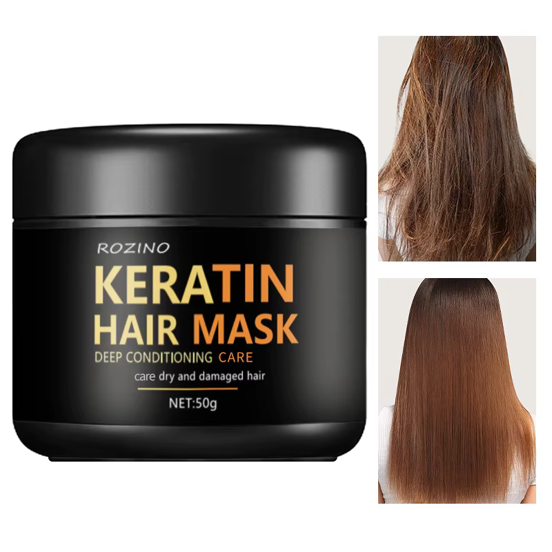 Masque capillaire à la kératine 50g, adapté aux cheveux secs, fendus et cassés facilement, améliore