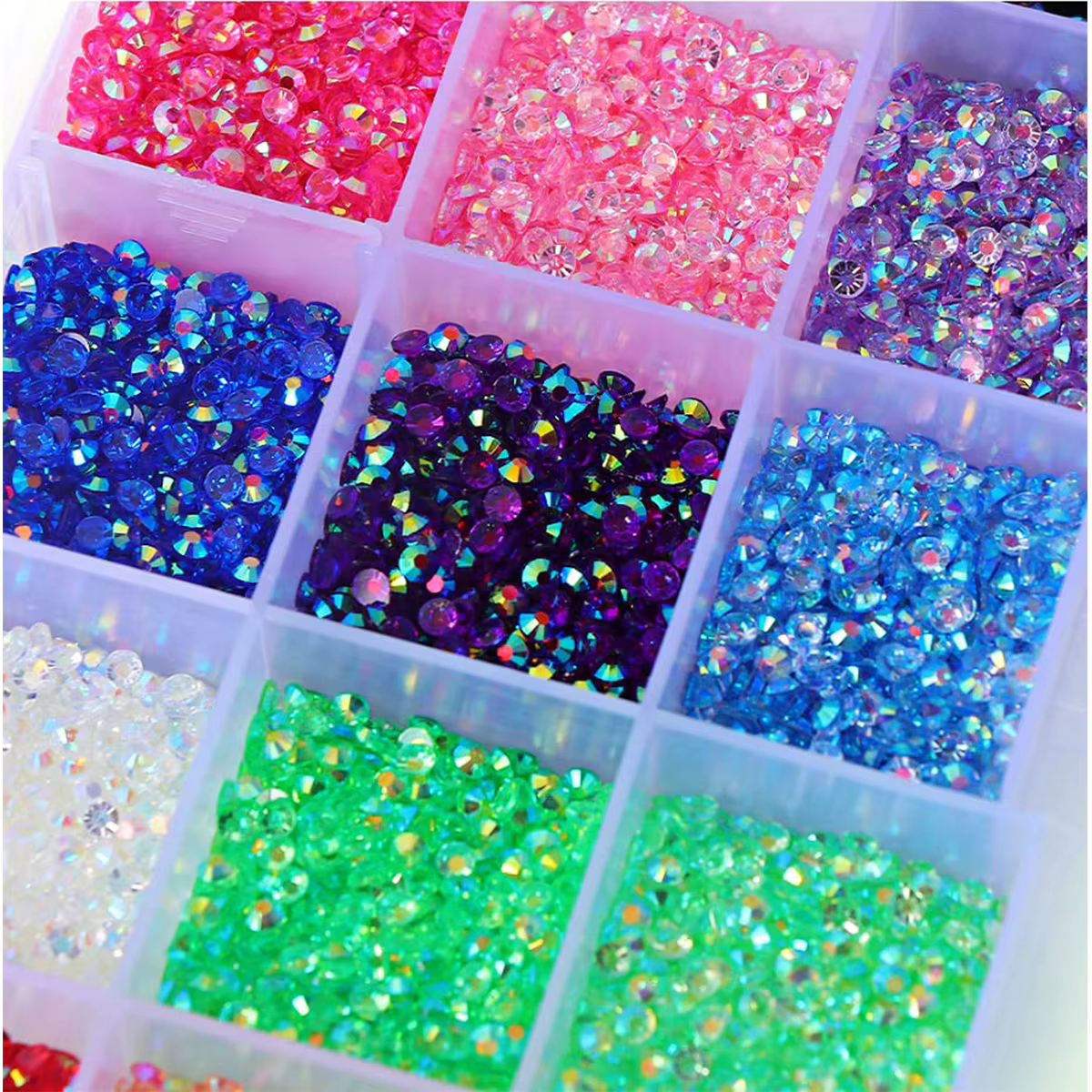 12000 pièces/boîte strass Nail Art, 15 couleurs 3mm strass à ongles ronds plats, accessoires décorat
