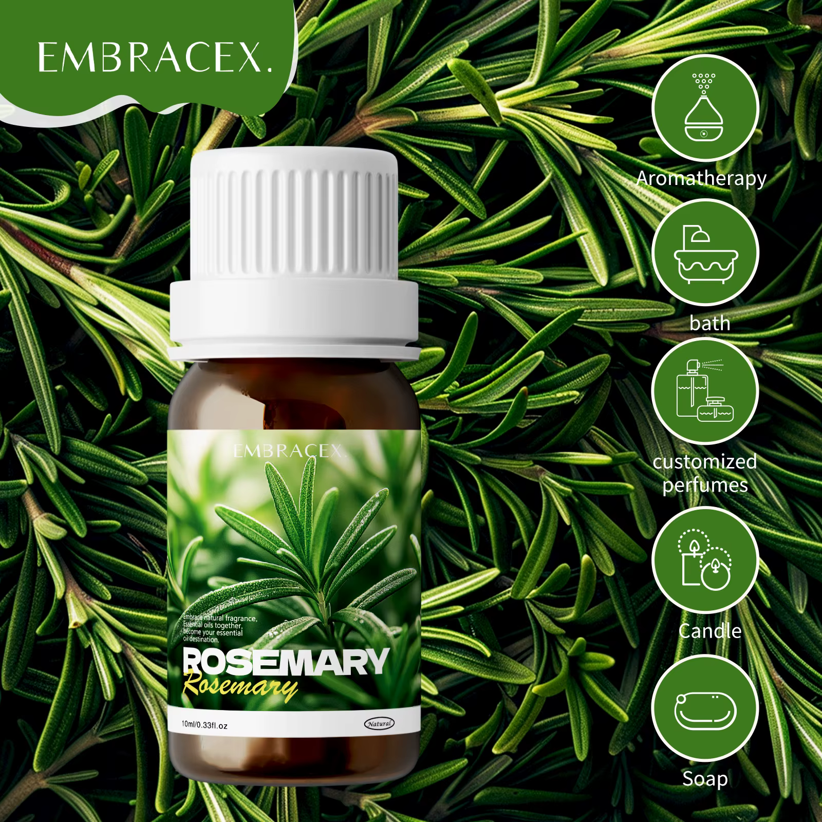 Huiles essentielles de romarin 100% naturelles pures, 10ml, huiles essentielles de qualité supérieur