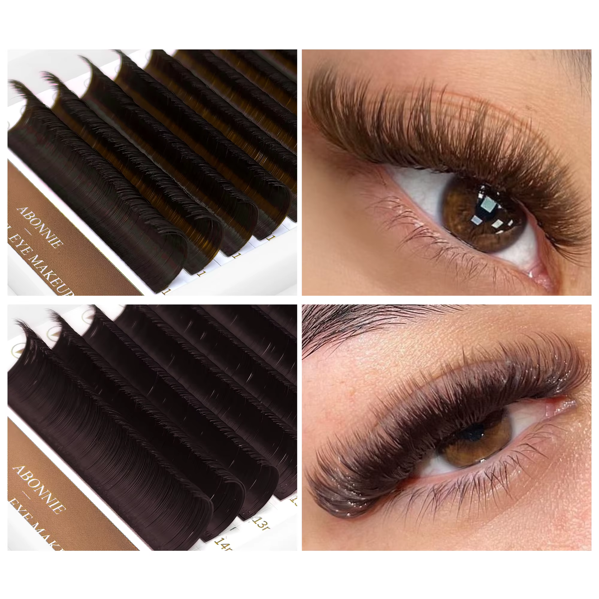 ABONNIE-Extensions de Cils en Cachemire, Chocolat, Brun, Facile à Faire à la Main