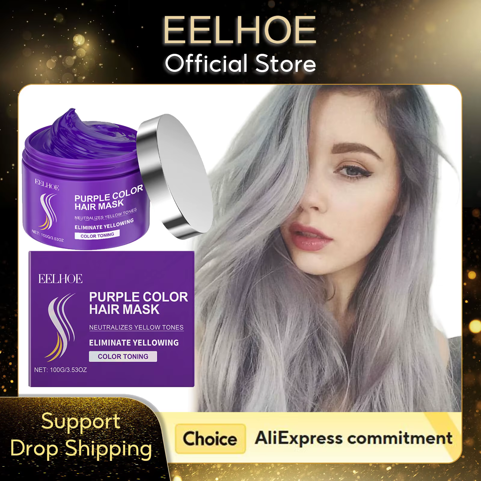 EELHOE – masque capillaire violet, traitements pour cheveux endommagés, élimination du jaunissement,