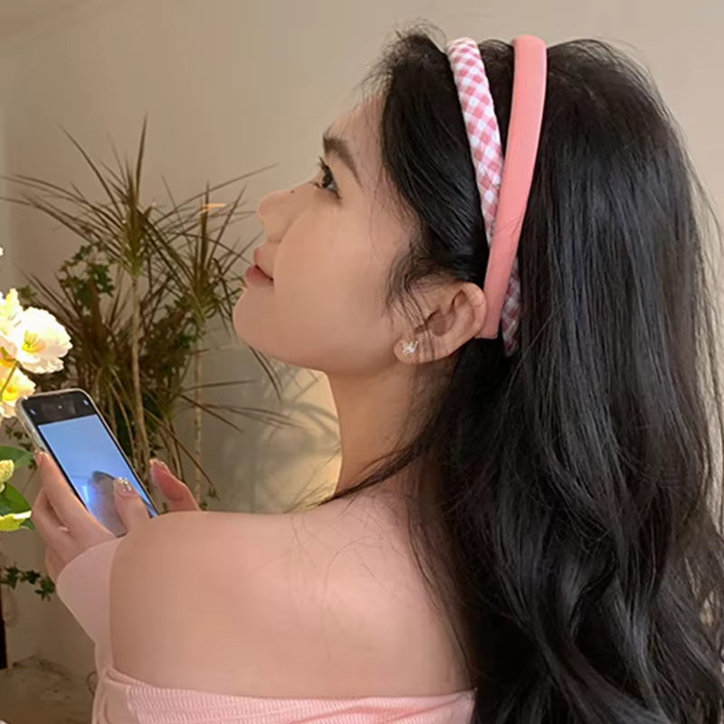 Bandeau en éponge fine pour femmes et filles, cerceau à cheveux élégant, accessoires de maquillage,