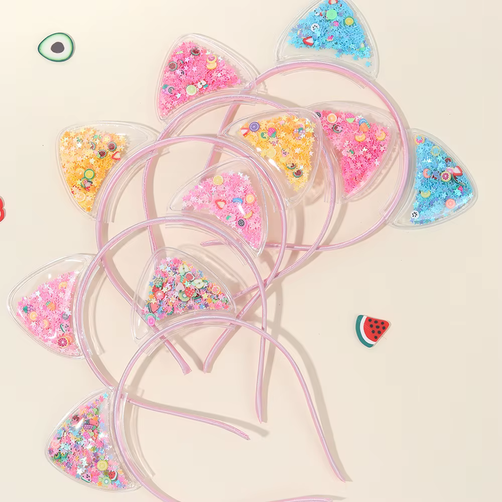 5 pièces chat oreille bandeau mignon étoile brillant paillettes bandeaux doux PVC oreille princesse