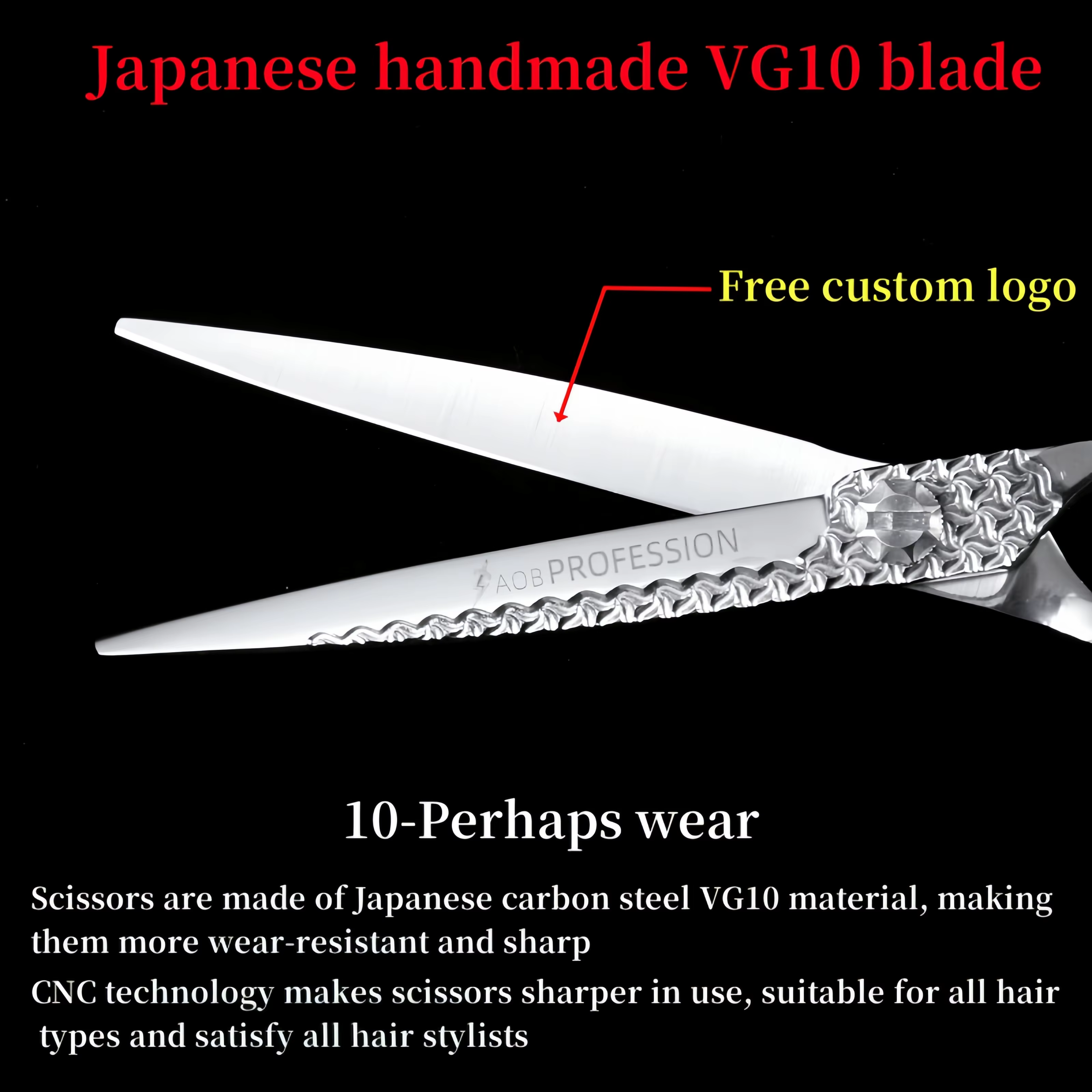 HISADA ciseaux de coiffeur ciseaux de coiffure de 7.0 pouces accessoires de barbier professionnels c