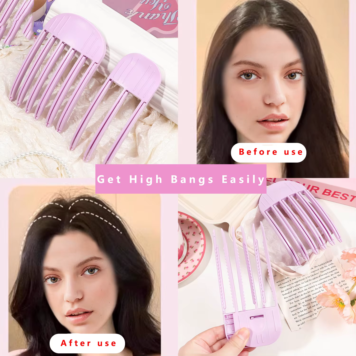 Épingle à cheveux moelleuse frangue à friser Clips racines de cheveux volumisantes pinces à cheveux