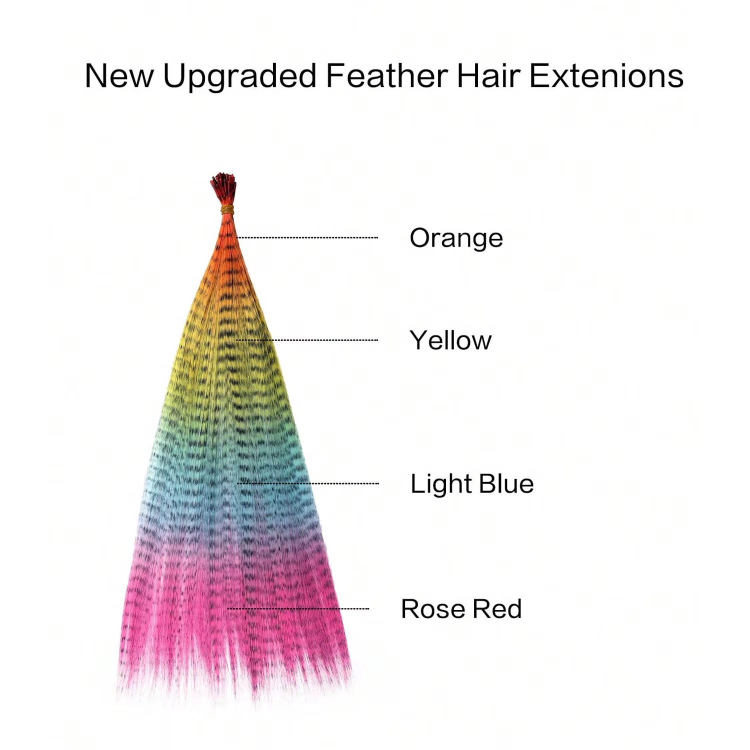 Extensions de cheveux synthétiques en plumes de couleur ombrée, postiches colorées arc-en-ciel, post