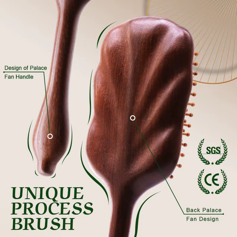 Brosse à cheveux démêlante pour femmes, nom personnalisé, brosse à cheveux en bois de santal, palett