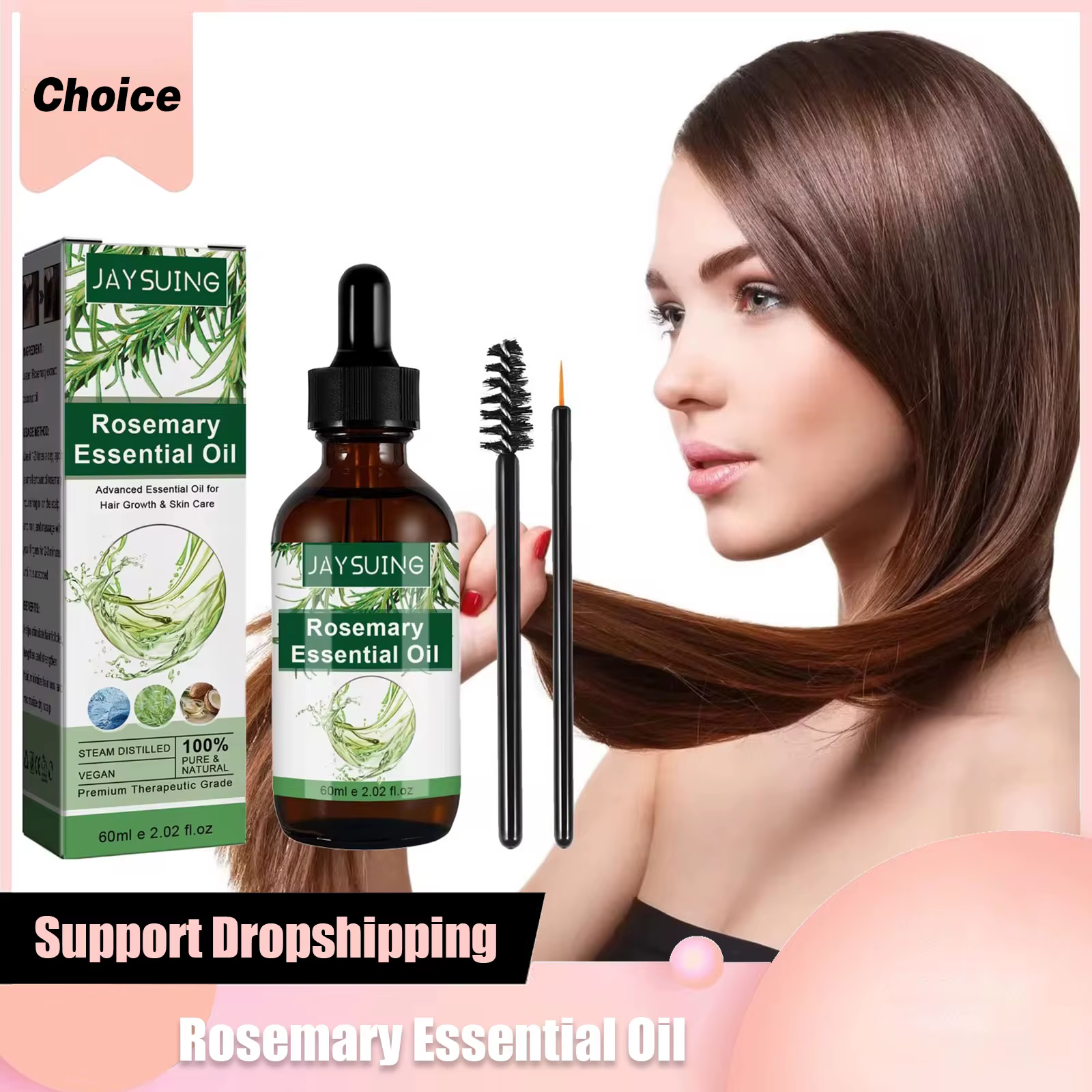 Huile essentielle de romarin pour la croissance des cheveux, traitement des dommages au cuir chevelu